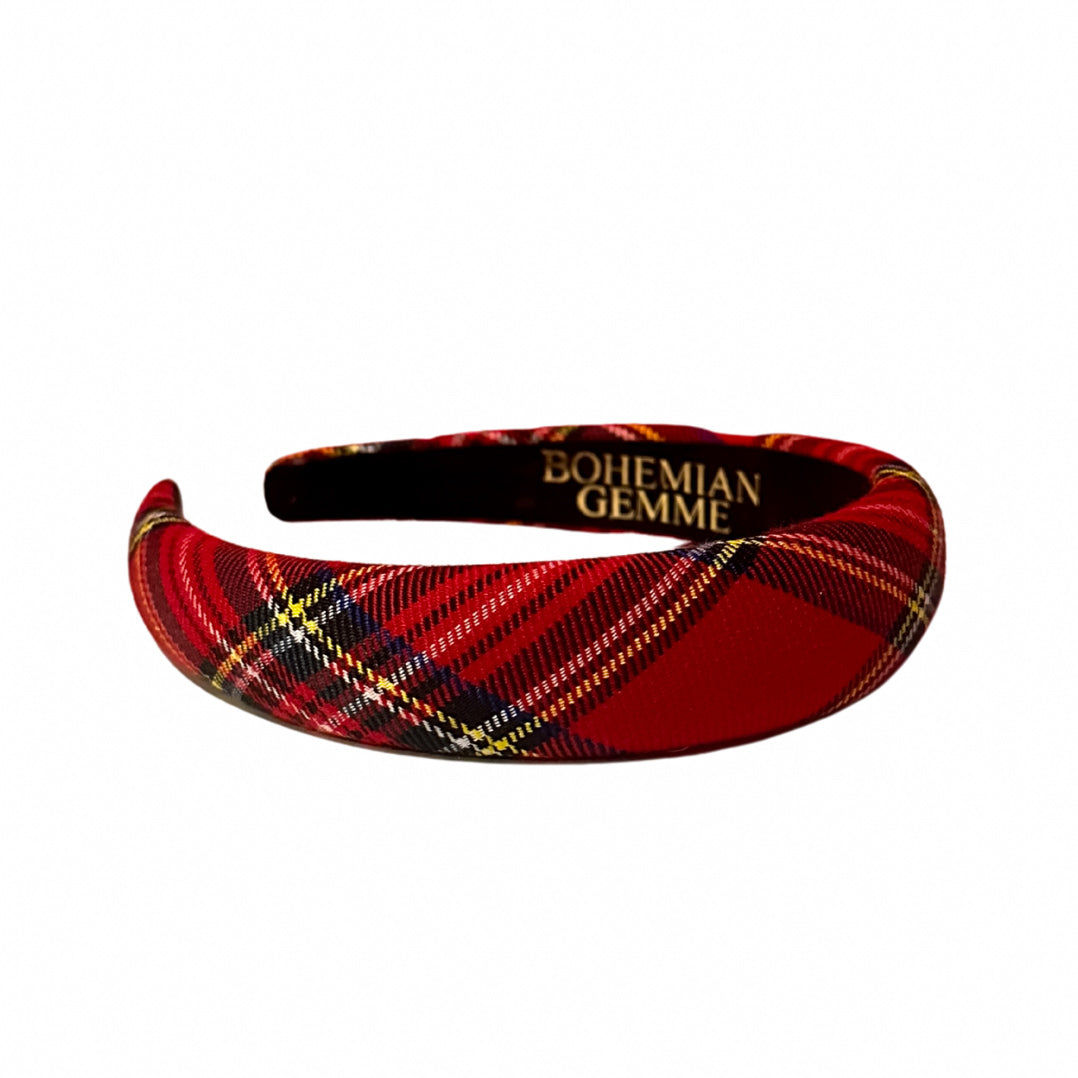 Red Tartan Slim Headband