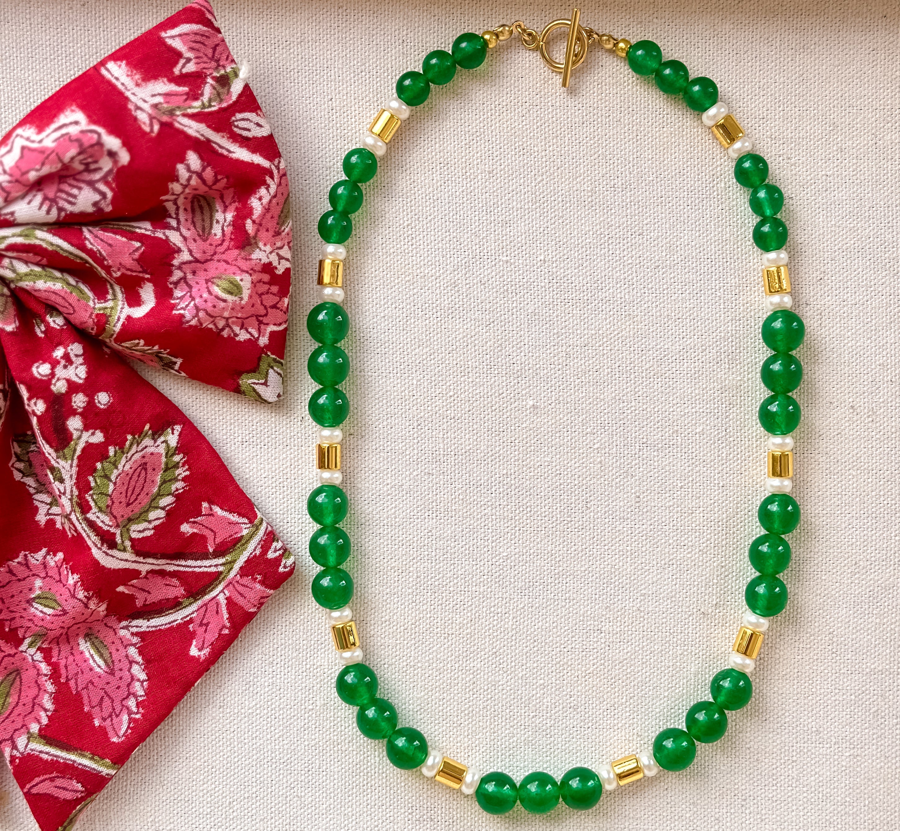 Jade Gemstone Beaded Necklace