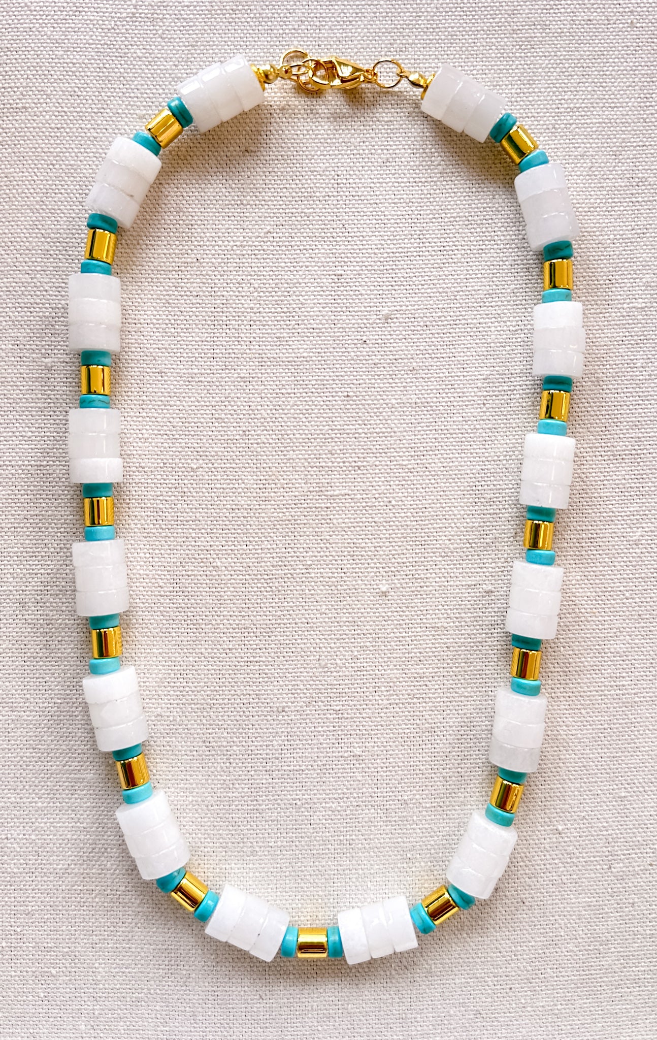 White Quartz Spring/Summer Beaded Necklace