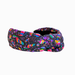 Black Otomi Mini Print Knitted Headband
