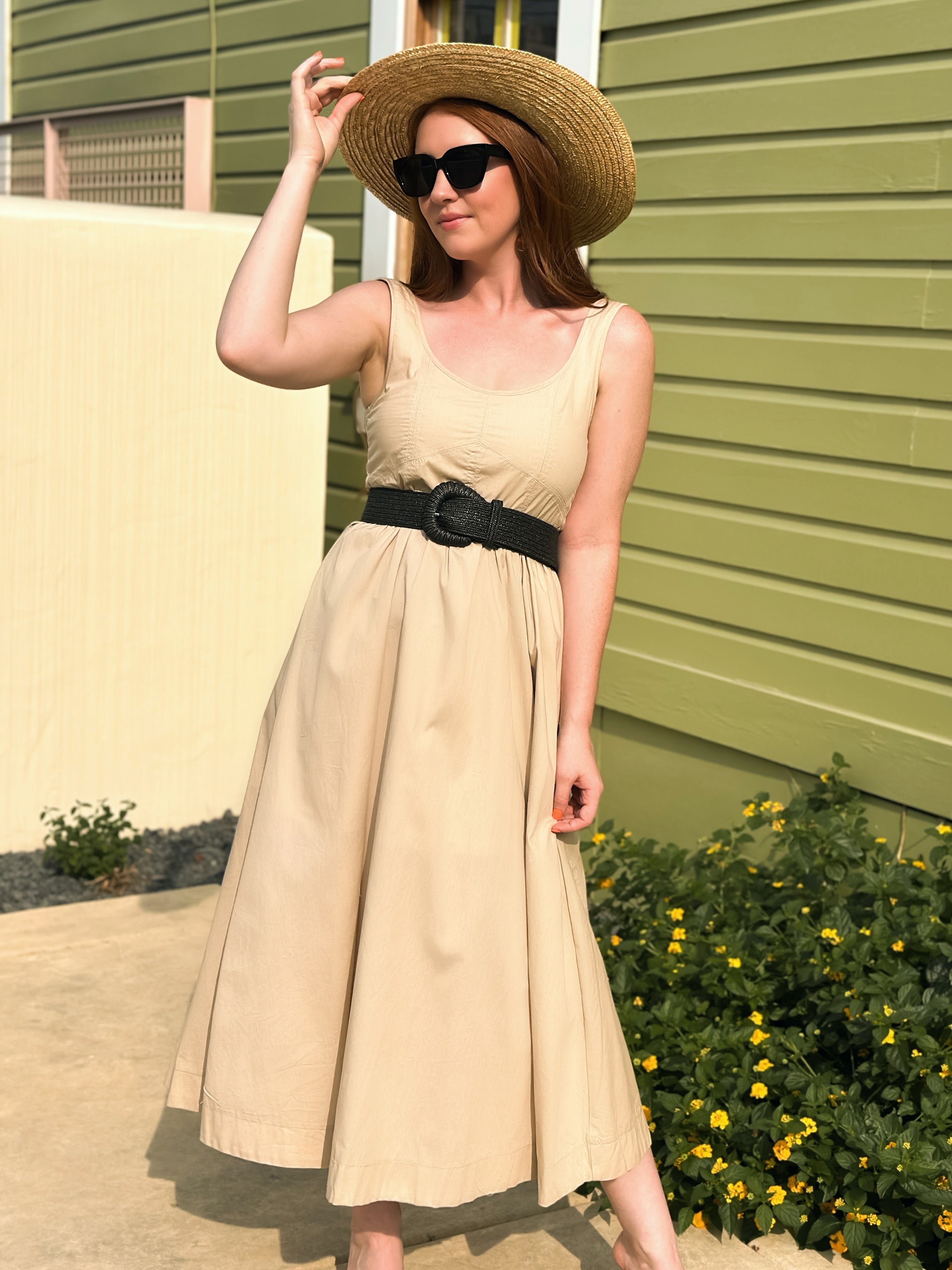 Delilah Sand Midi Dress