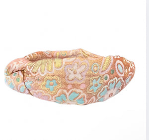 Spring Floral Brocade Knotted Headband