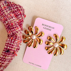 Gwen Statement Stud Flower Earrings