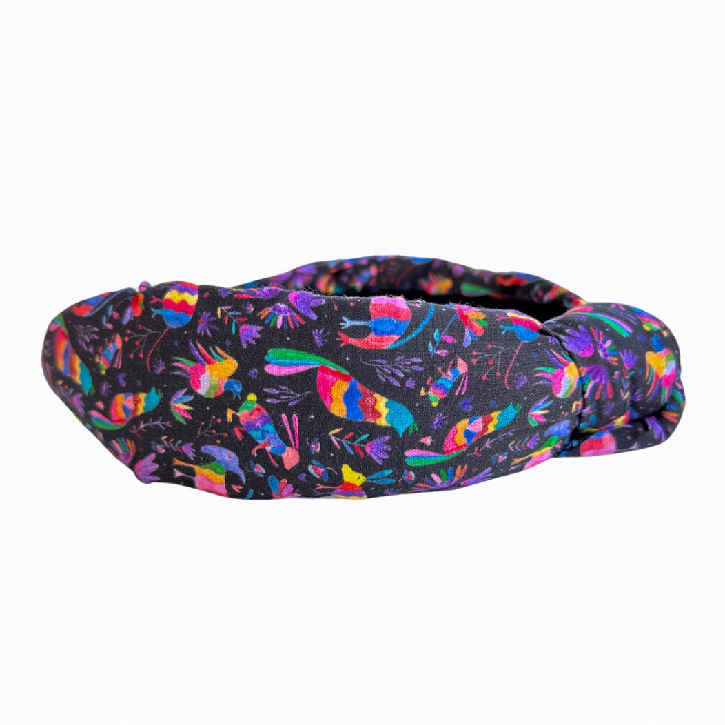 Black Otomi Mini Print Knitted Headband