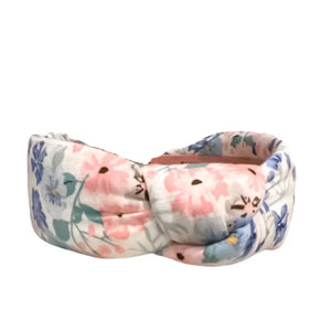 Pink and Blue Floral Knotted Headband