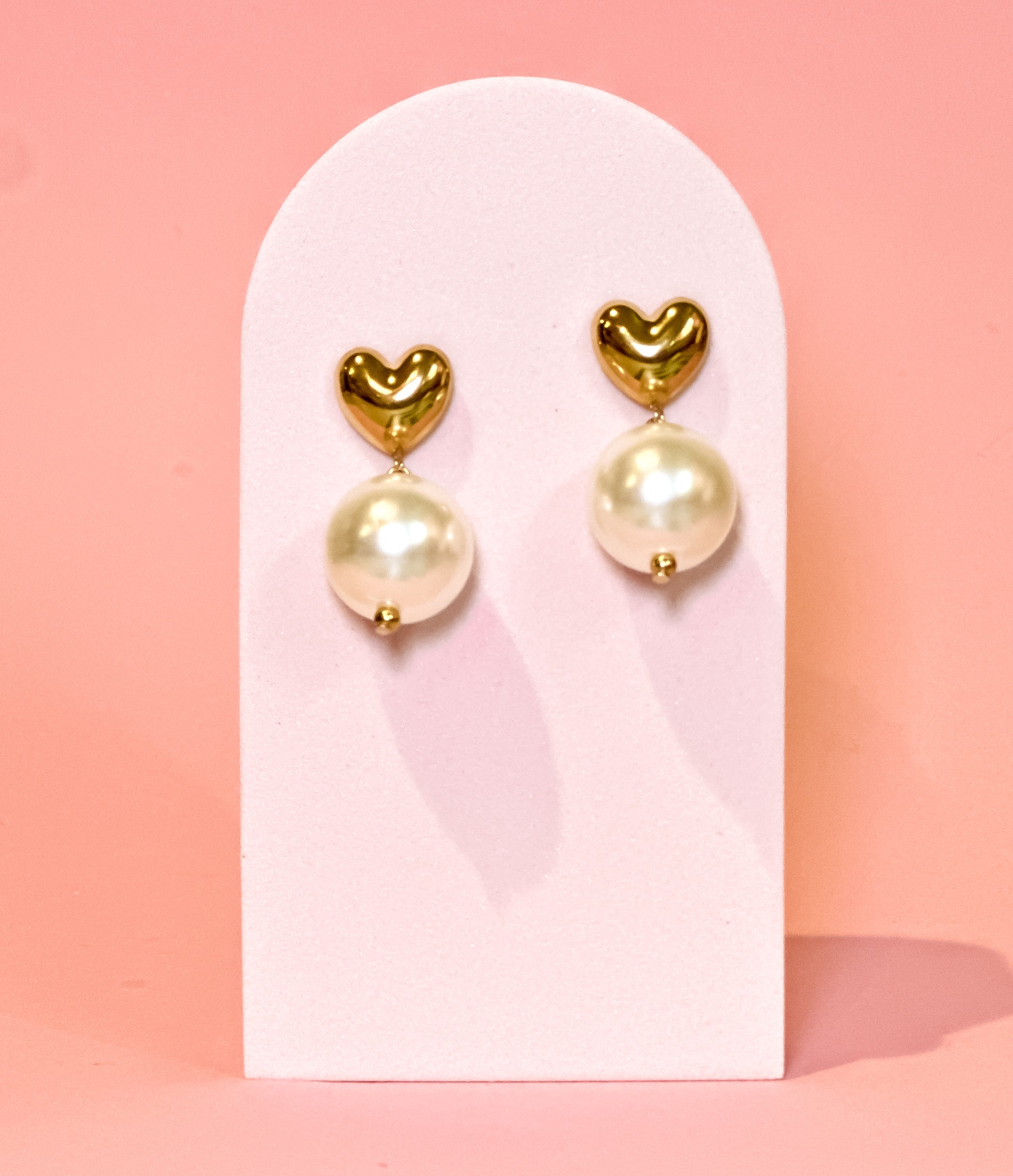 Becca Heart & Pearl Dangles