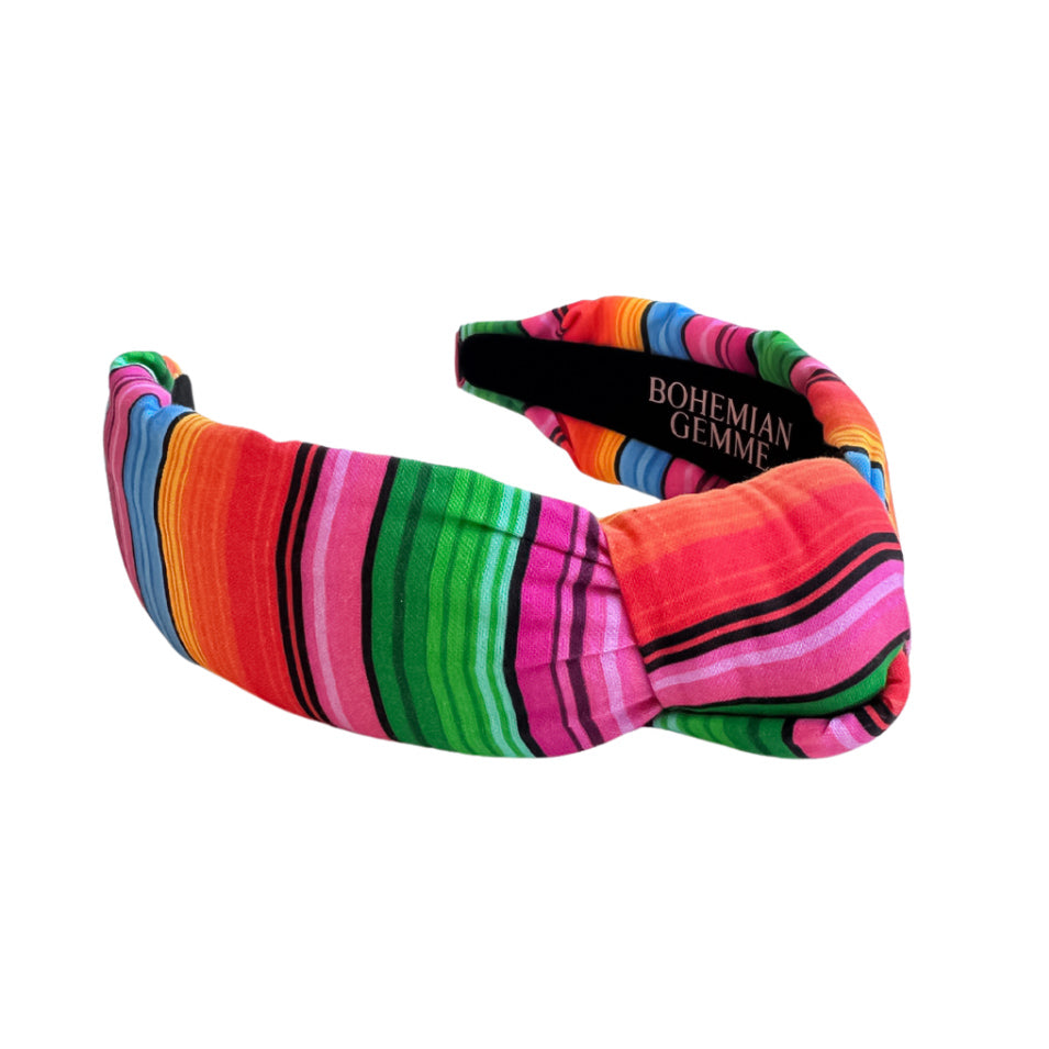 Pink Serape Print Knotted Headband