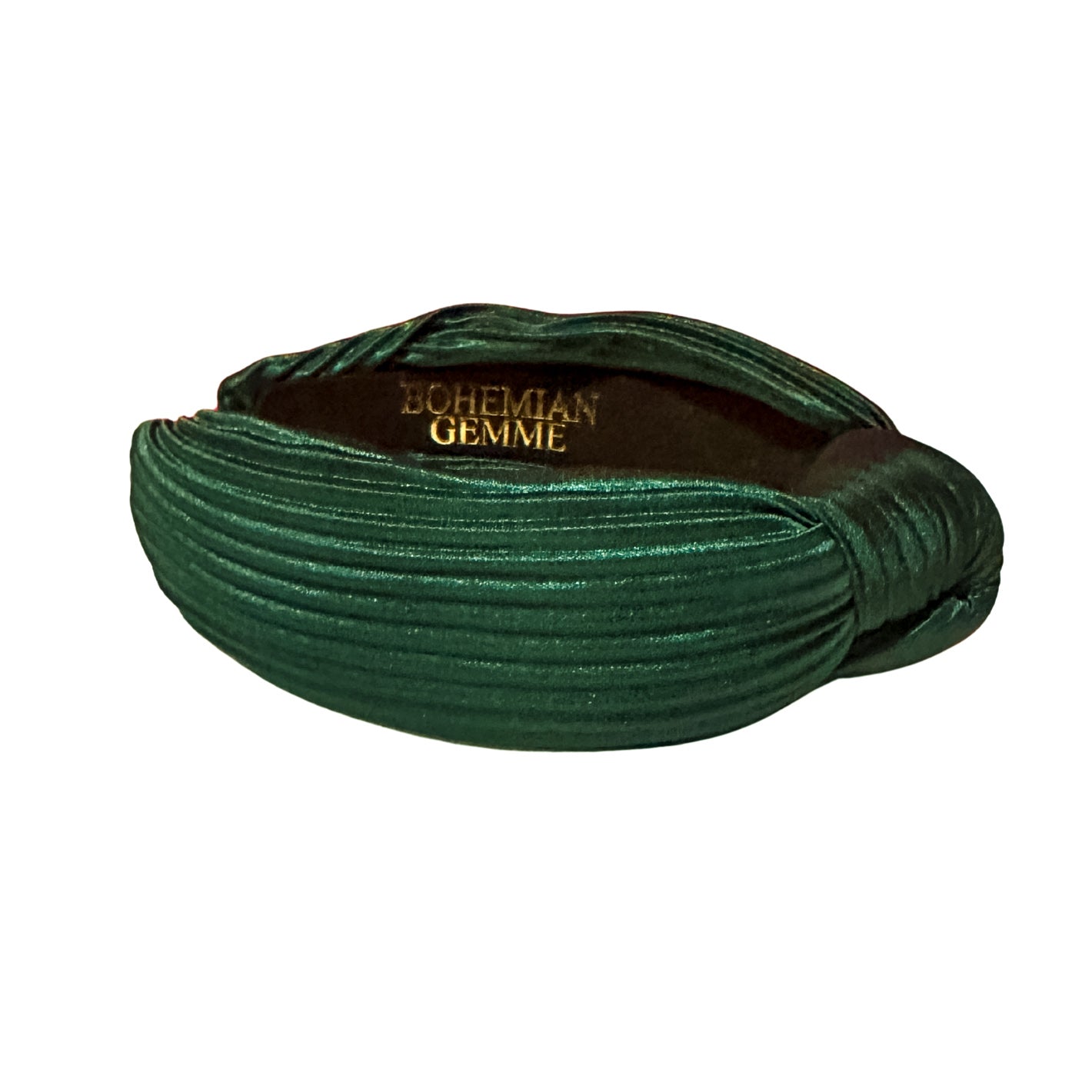 Hunter Green Pleated Knotted Headband