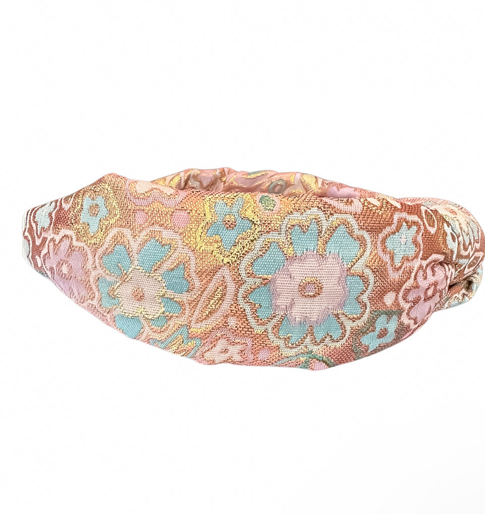 Spring Floral Brocade Knotted Headband