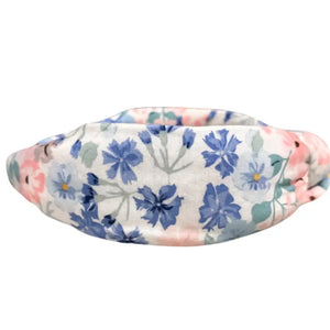 Pink and Blue Floral Knotted Headband