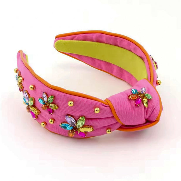 Bright Floral Knotted Headband