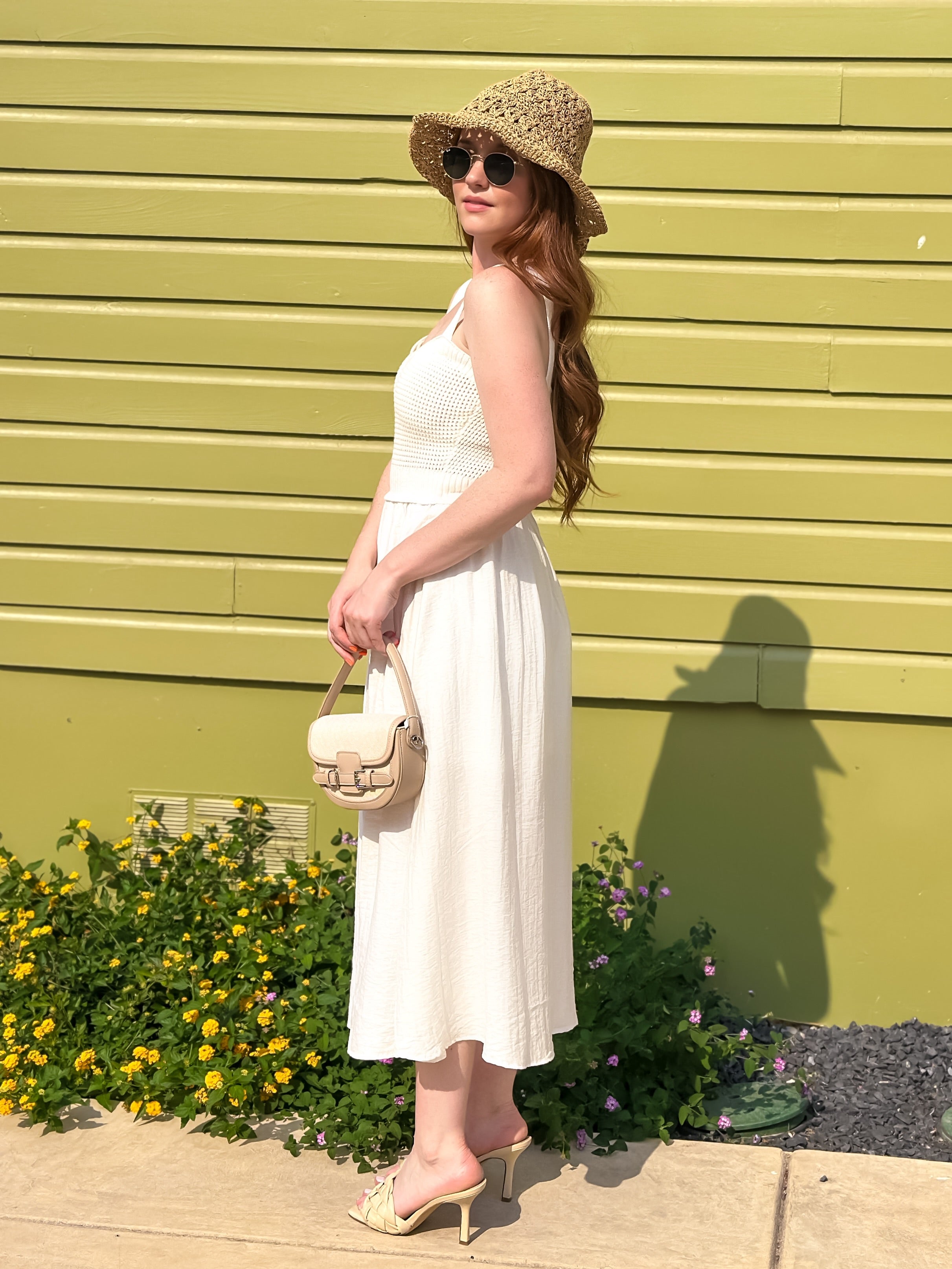 Claudia Ivory Knit Midi Dress