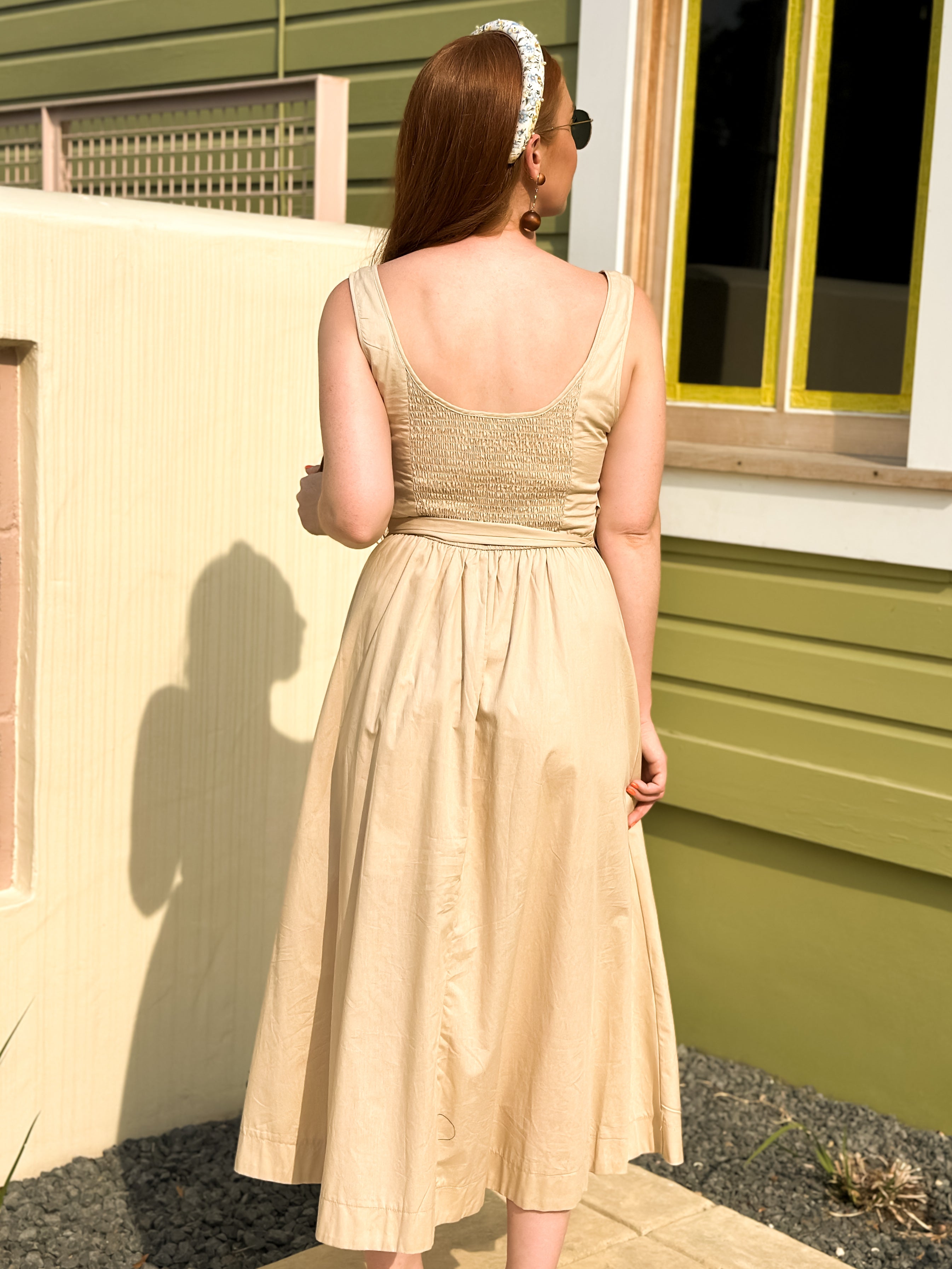 Delilah Sand Midi Dress