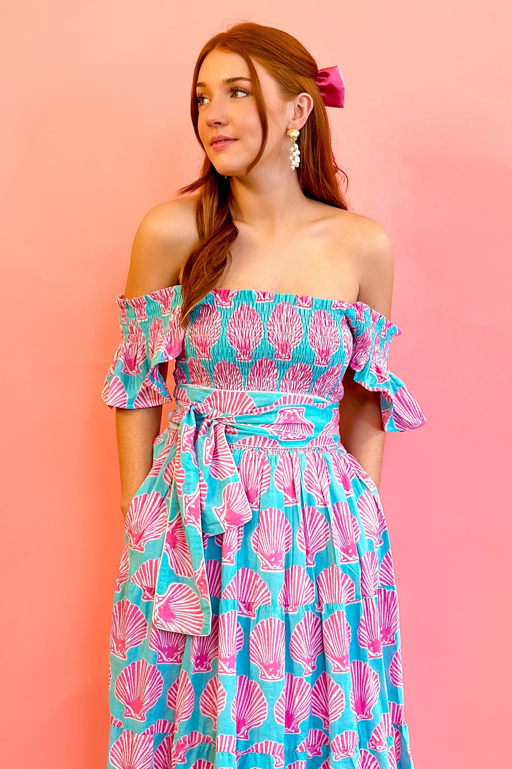 Bella Pink & Blue Seashell Dress