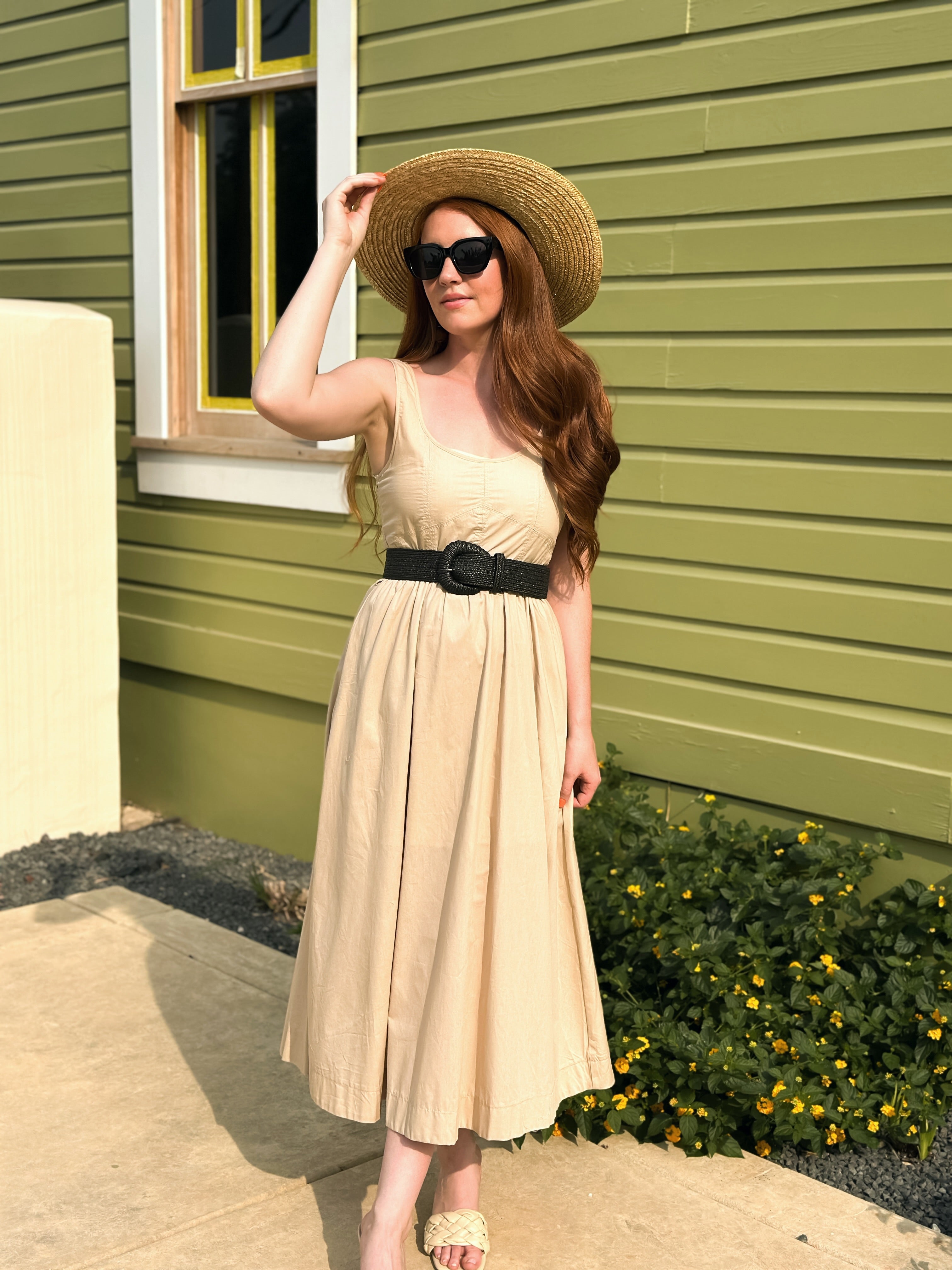 Delilah Sand Midi Dress