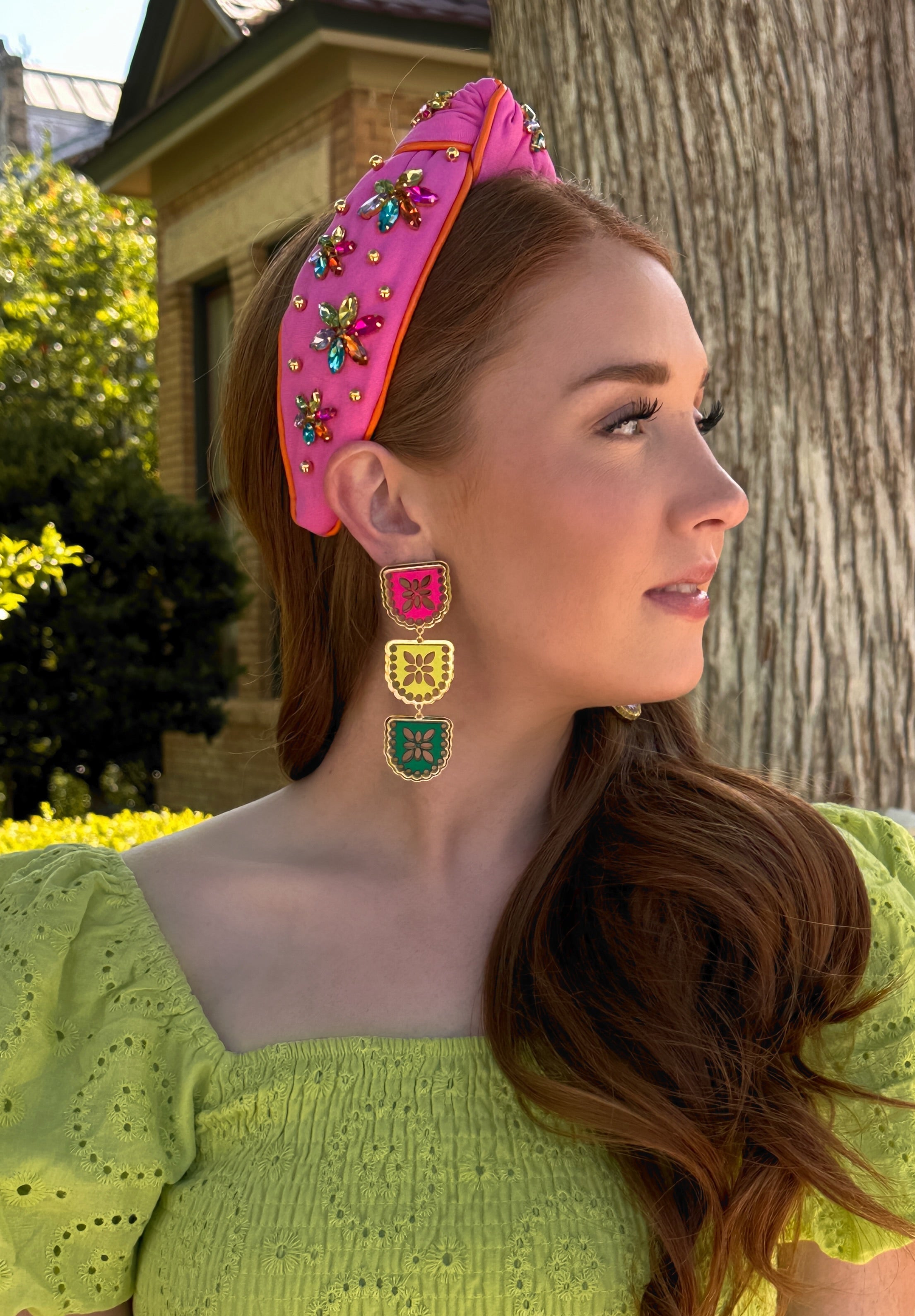 3 Tier Papel Picado Earrings