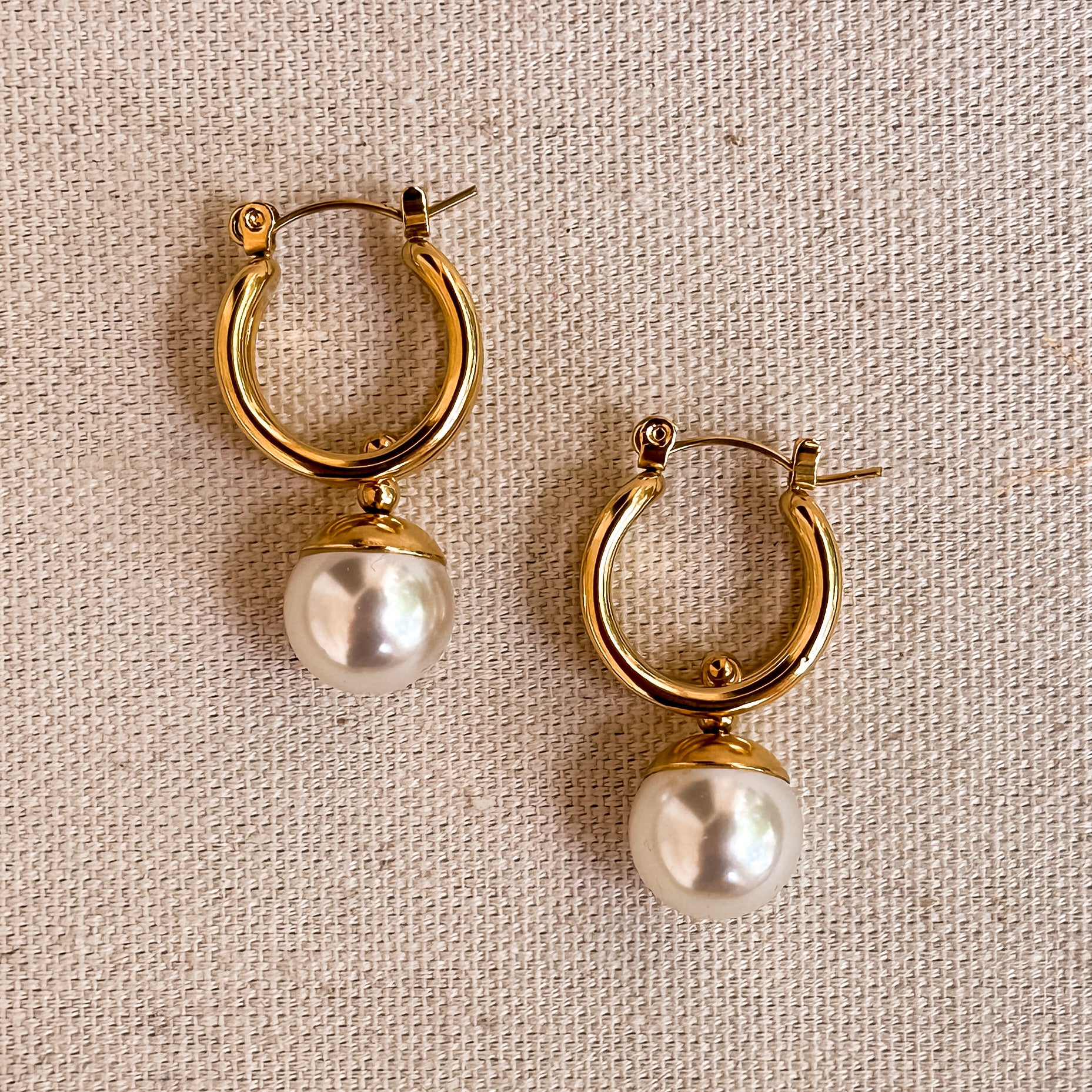 Claire Pearl Hoop Earrings