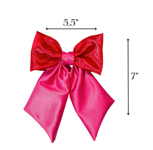 Red and Pink Colorblock Hair Bow
