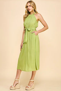 Pistachio Halter Midi Dress