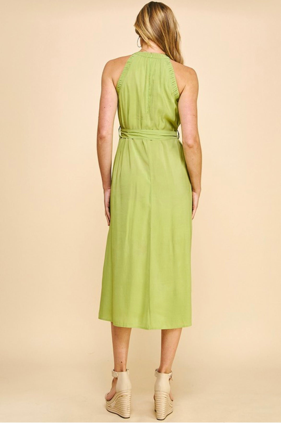 Pistachio Halter Midi Dress