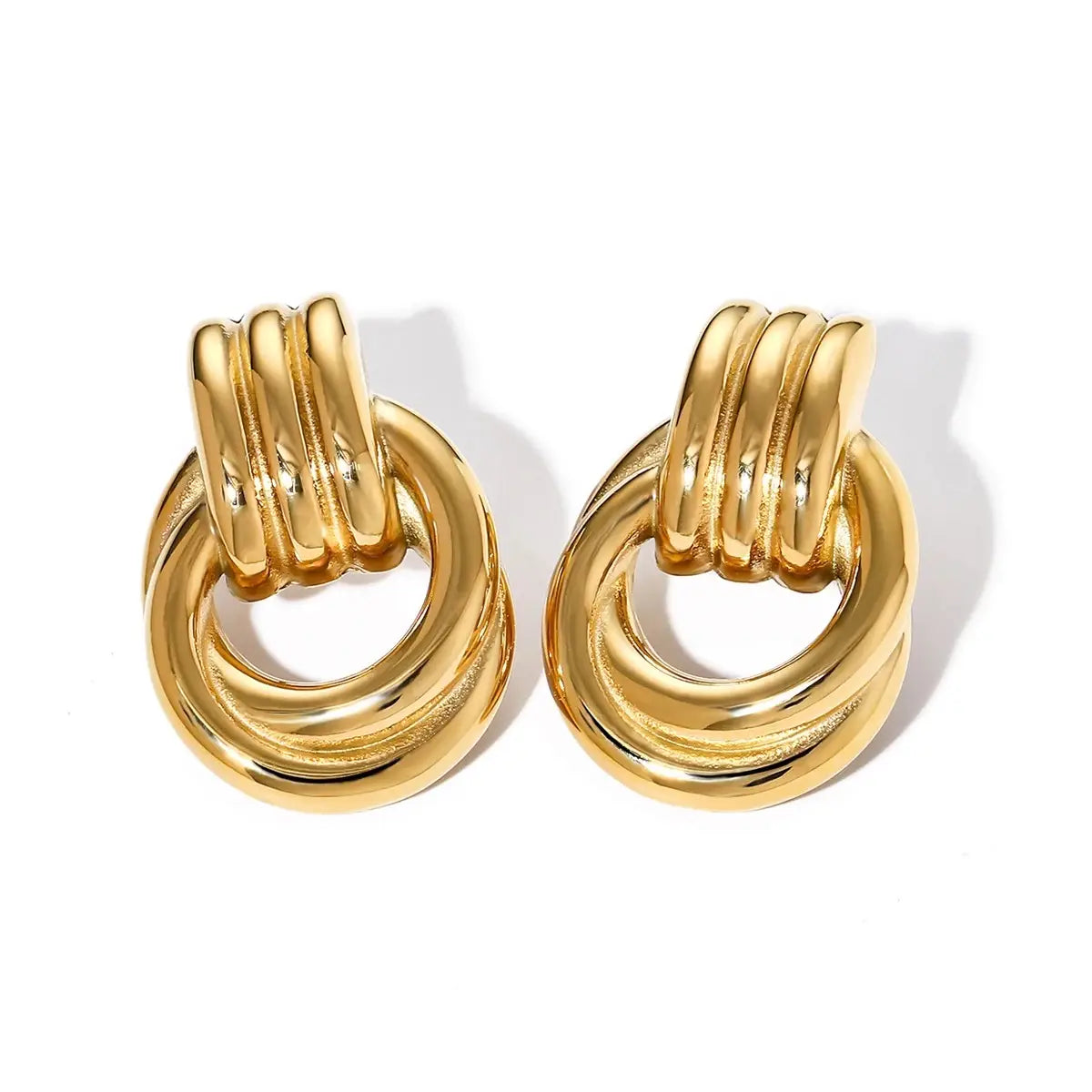 Amelia Gold Door Knocker Statement Earrings