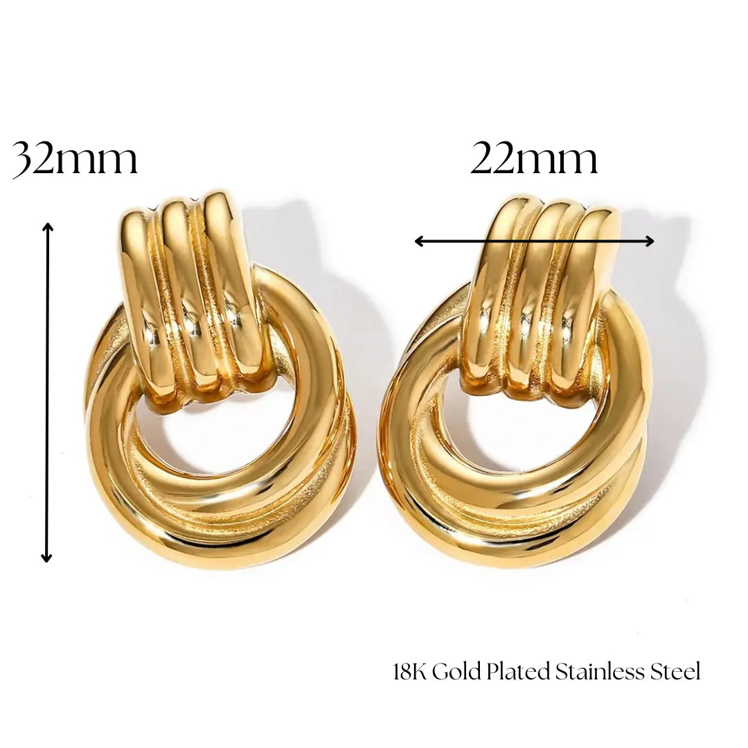 Amelia Gold Door Knocker Statement Earrings