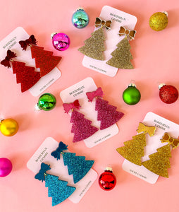 Colorful Christmas Tree Earrings