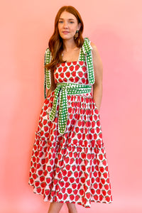 Bohemian Gemme Strawberry Print Midi Dress