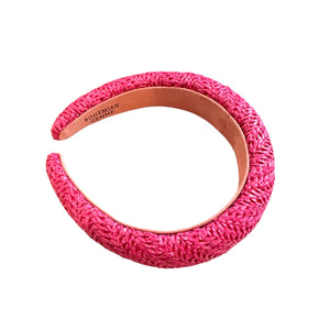 Slim Pink Raffia Headband