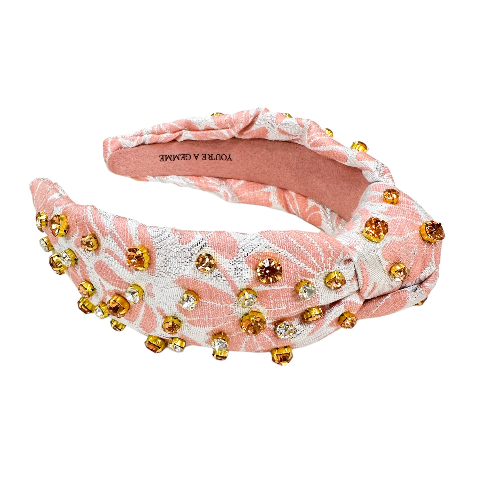 Sample Sale Peach Brocade Topknot Headband