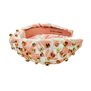 Sample Sale Peach Brocade Topknot Headband