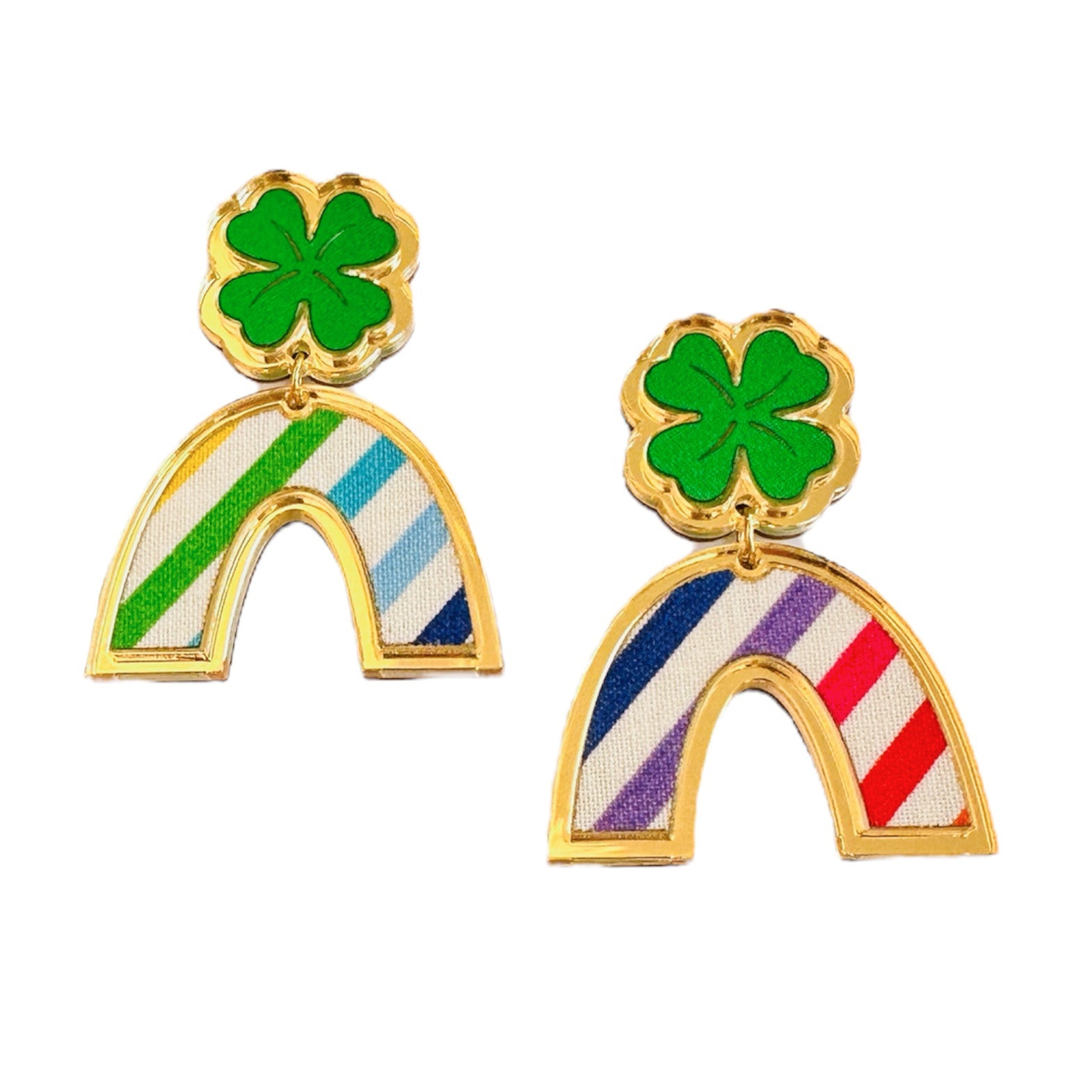 St. Patty’s Day Clover The Rainbow Dangle Earrings