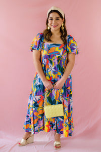 Bold Print Colorful Maxi Dress