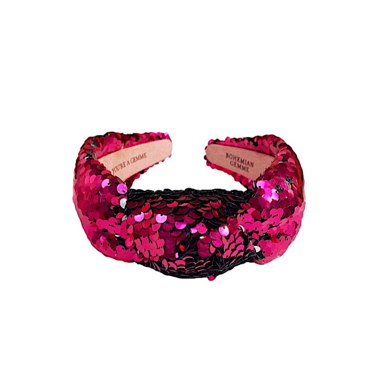 Pink Sequins Topknot Headband