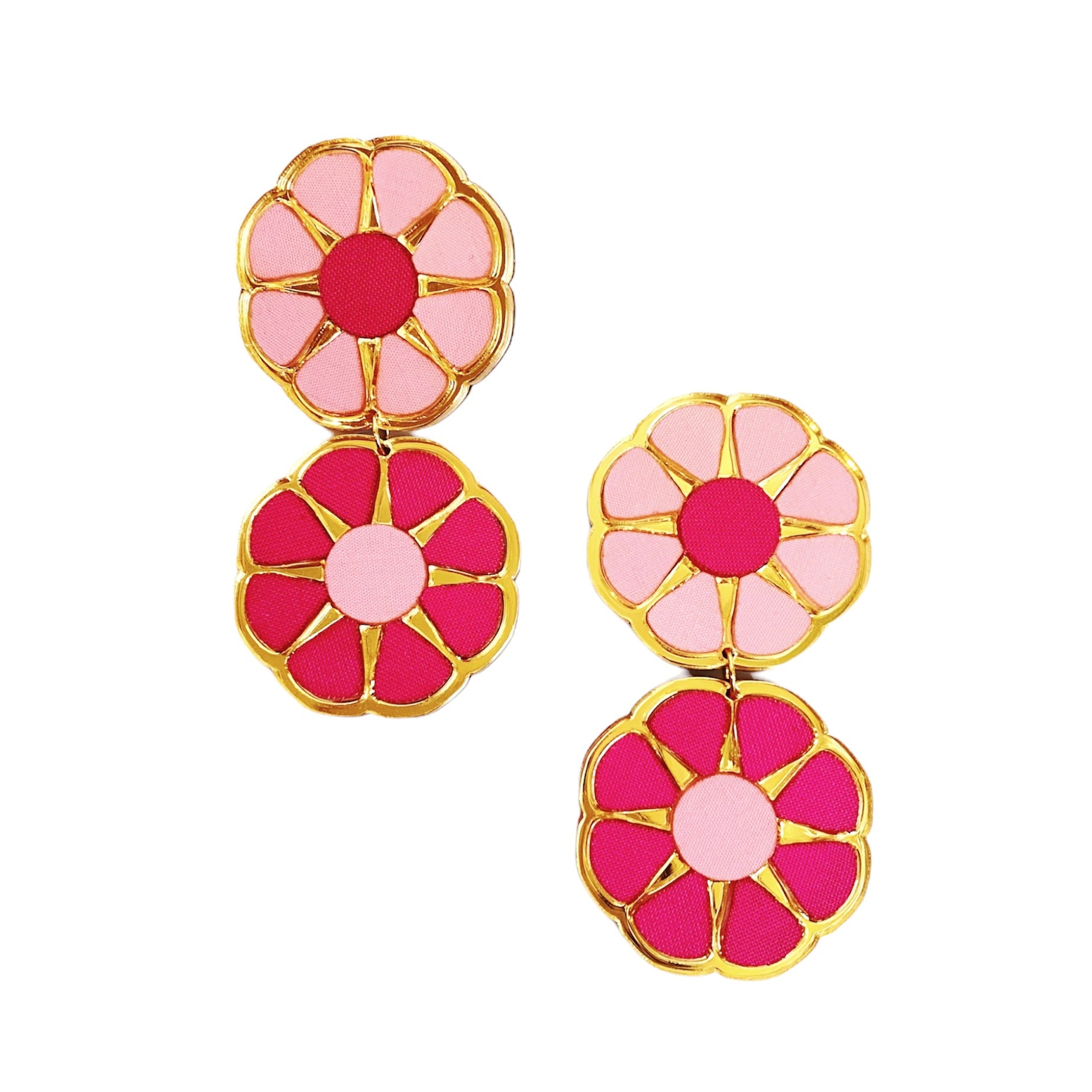 Pink Color Block Earrings